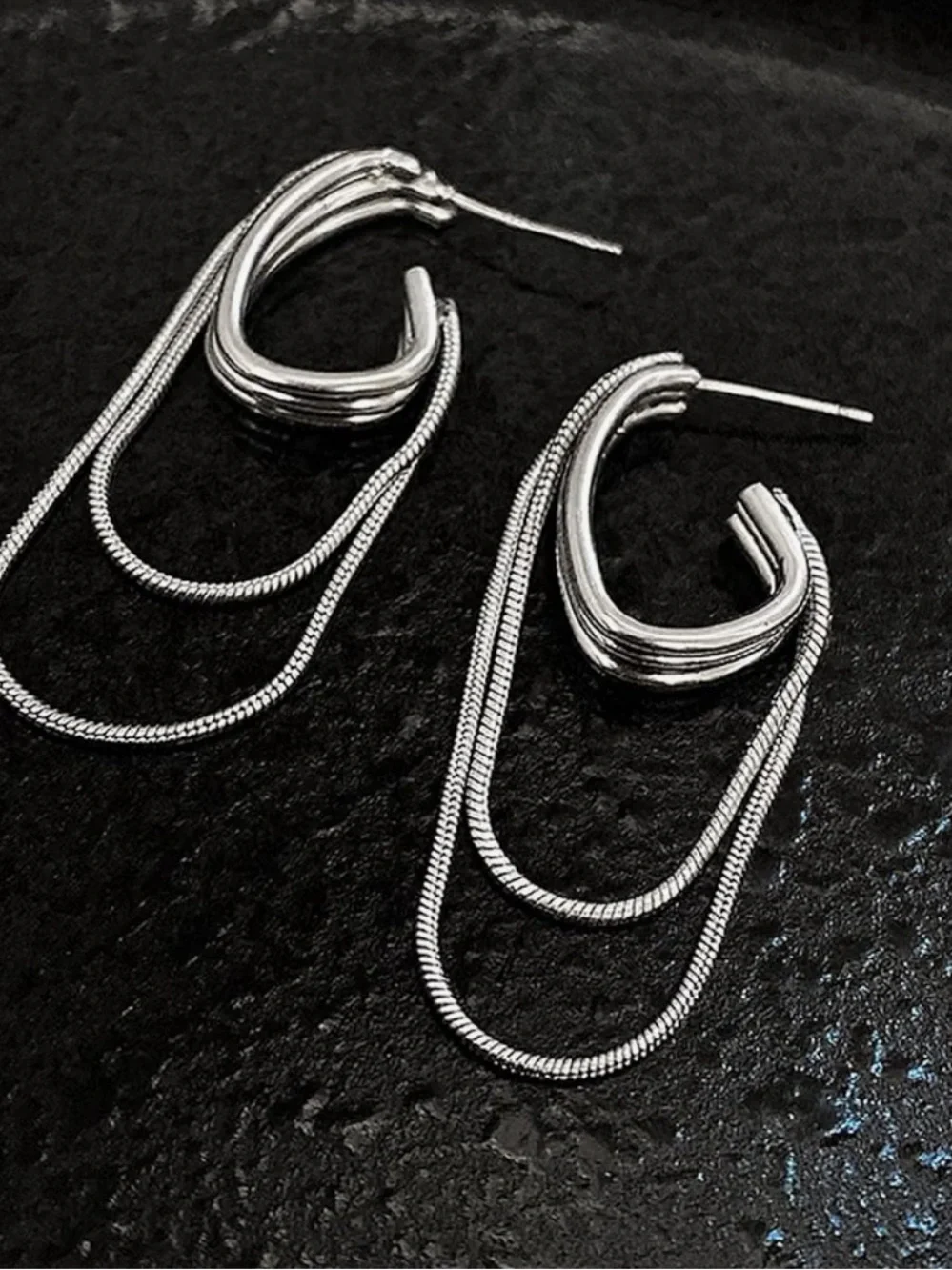 Lumiere Snake Chain Hoop Earrings